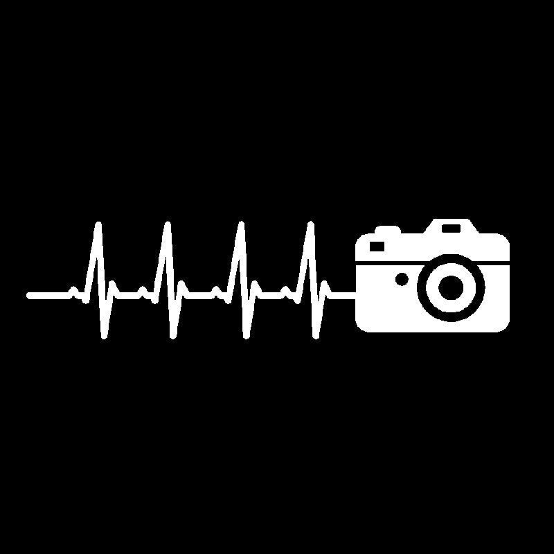 15.8CM*3.9CM Photography Pulse  Heartbeat Sticker Camera Vinyl Black/Silver  Car Sticker C22-0870
