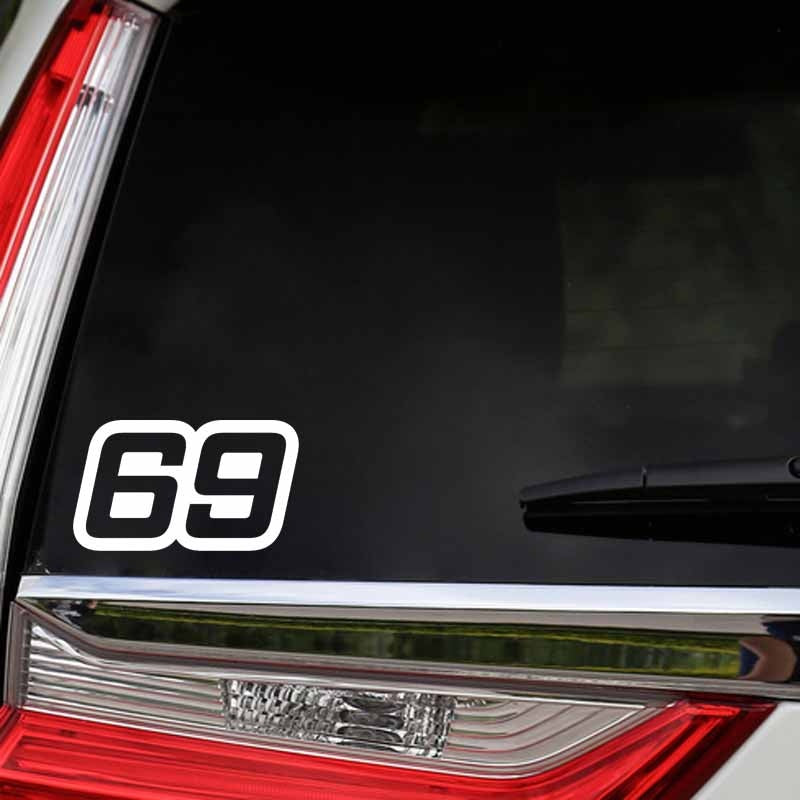 15.2CM*8.8CM personalized Number 69 Vinyl Car-styling Car Sticker Graphical Decal Black/Silver C11-0885
