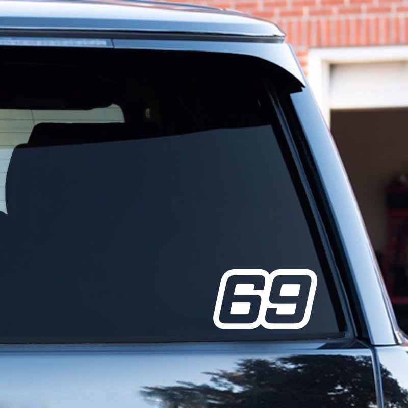 15.2CM*8.8CM personalized Number 69 Vinyl Car-styling Car Sticker Graphical Decal Black/Silver C11-0885