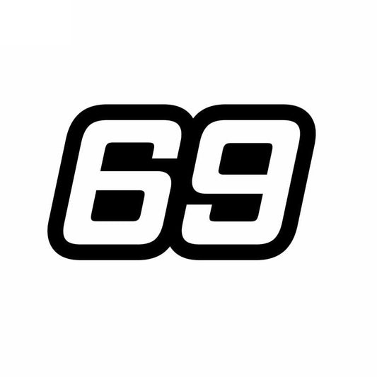 15.2CM*8.8CM personalized Number 69 Vinyl Car-styling Car Sticker Graphical Decal Black/Silver C11-0885