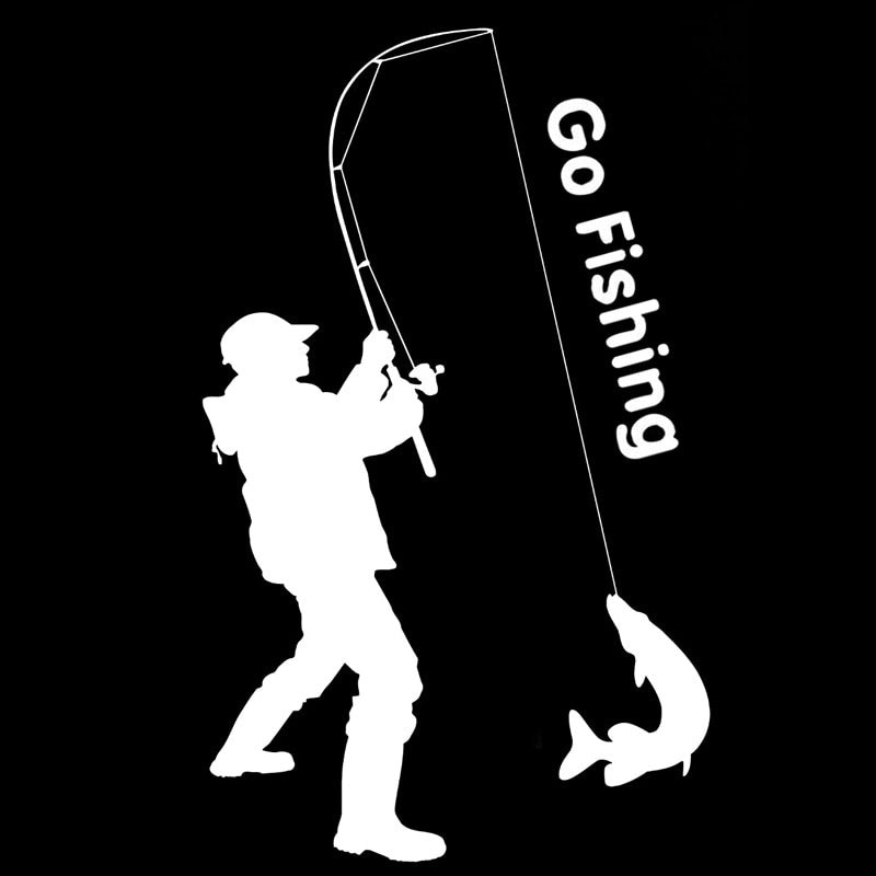 9.2cm*15.2cm Go Fishing Fashion Decor Car-Styling Car Sticker Vinyl Decal S4-0329