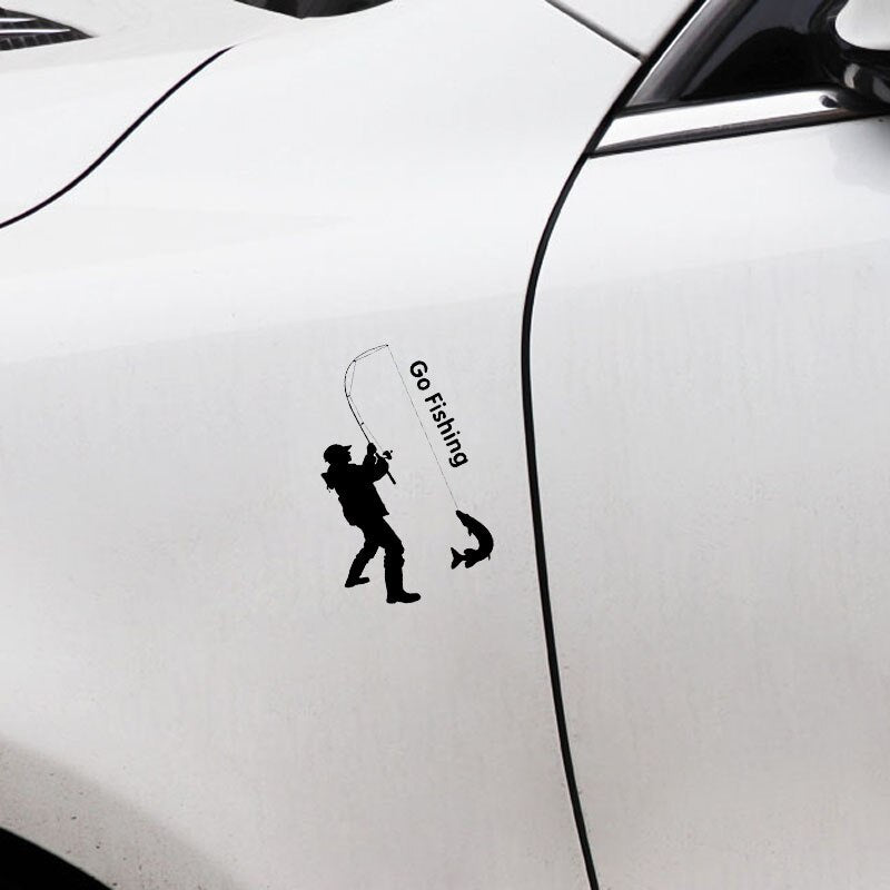 9.2cm*15.2cm Go Fishing Fashion Decor Car-Styling Car Sticker Vinyl Decal S4-0329