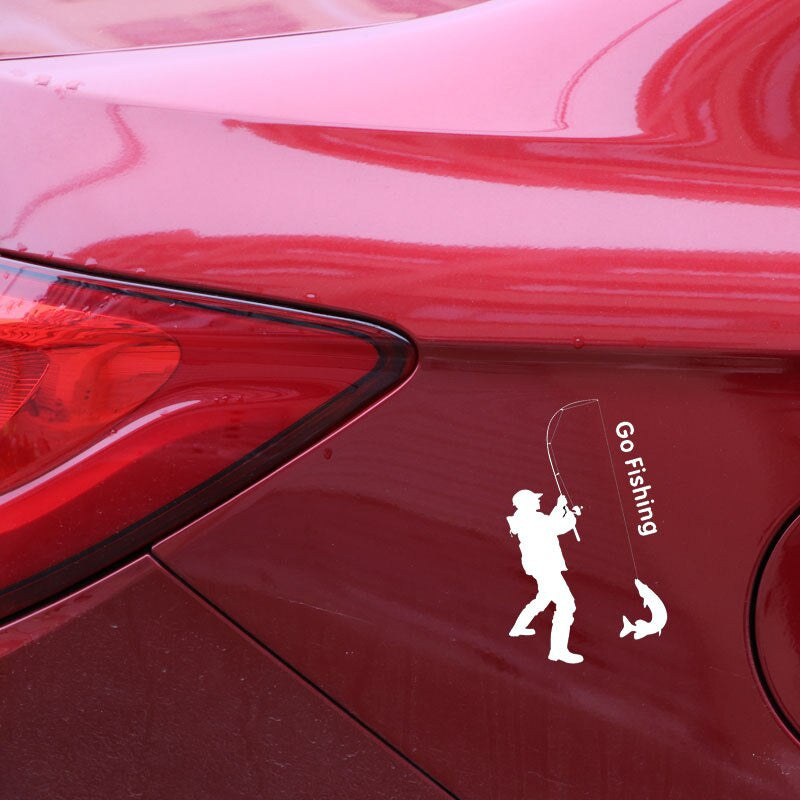 9.2cm*15.2cm Go Fishing Fashion Decor Car-Styling Car Sticker Vinyl Decal S4-0329