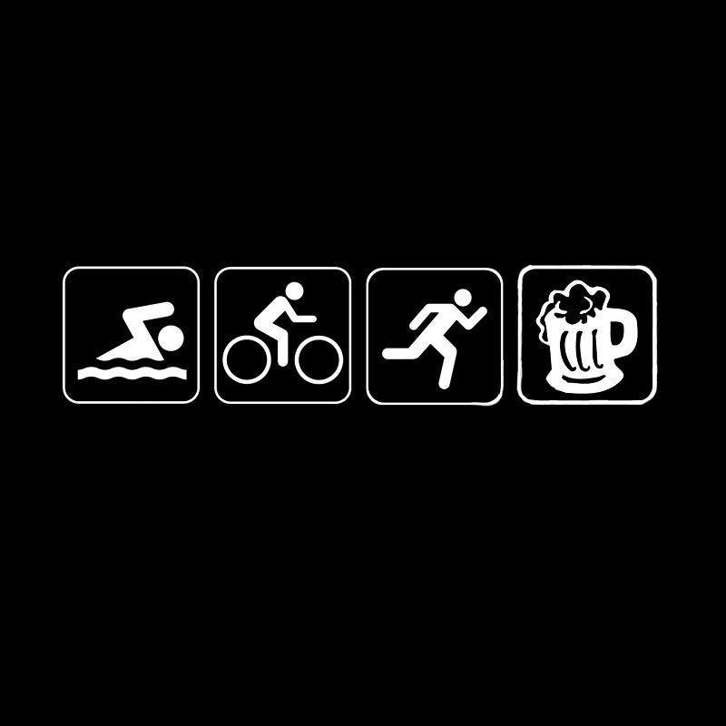 17.7*4.2CM Funny Bumper Sticker Triathlon Swim Bike Run And Beer Car Sticker Vinyl Silhouette C12-0661