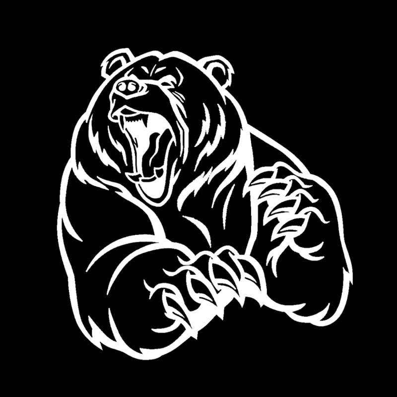 12.2*12.9CM Funny Angry Brown Bear Car Sticker Decoration Vinyl Motorcycle Accessories C12-0401