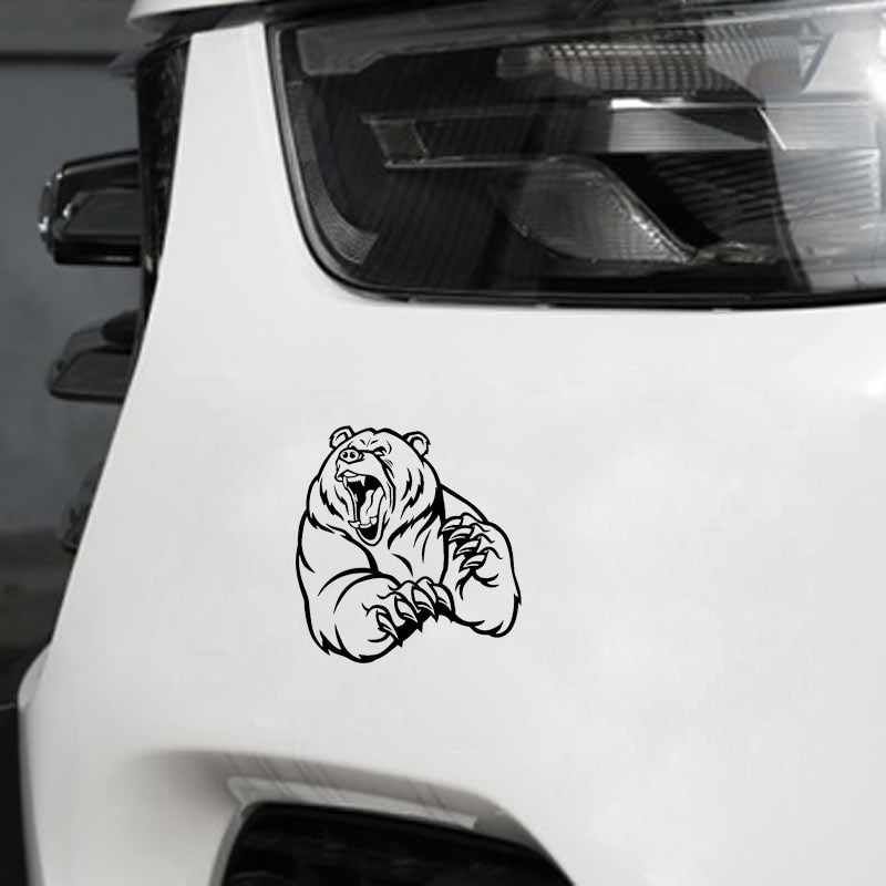 12.2*12.9CM Funny Angry Brown Bear Car Sticker Decoration Vinyl Motorcycle Accessories C12-0401