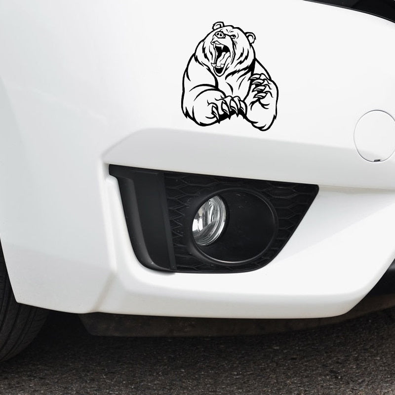 12.2*12.9CM Funny Angry Brown Bear Car Sticker Decoration Vinyl Motorcycle Accessories C12-0401