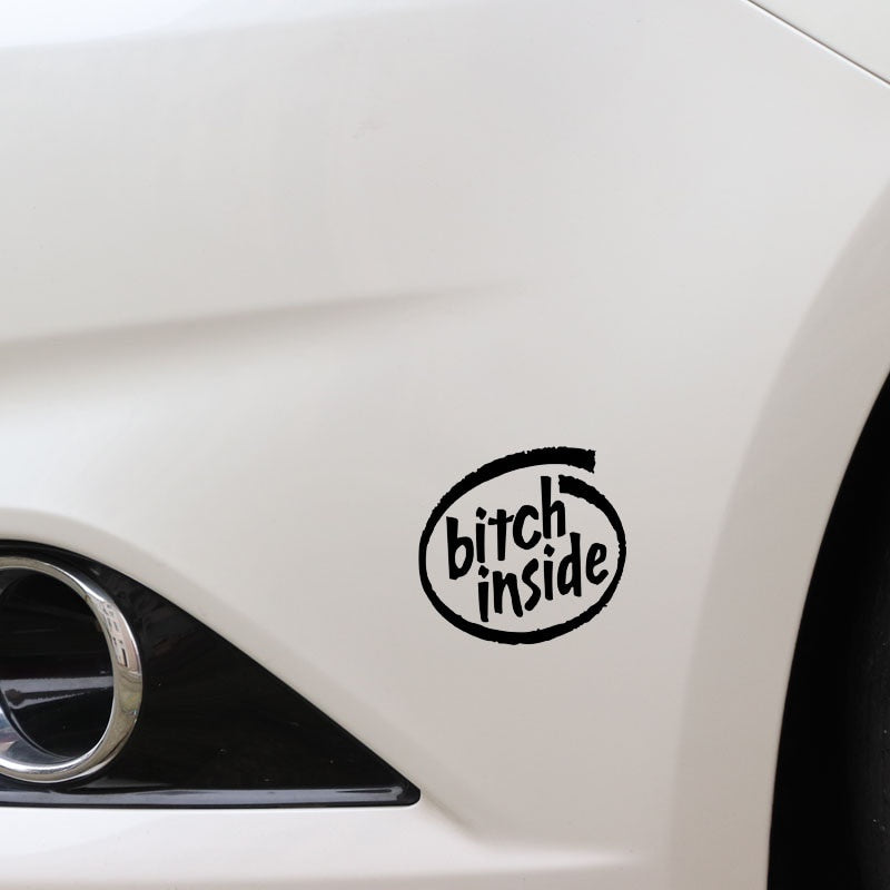 14X13.5CM B**** INSIDE Funny Vinyl Car Sticker Car-styling Motorcycle Decals S8-0223