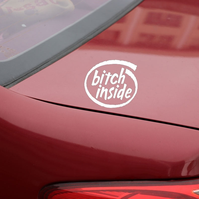 14X13.5CM B**** INSIDE Funny Vinyl Car Sticker Car-styling Motorcycle Decals S8-0223