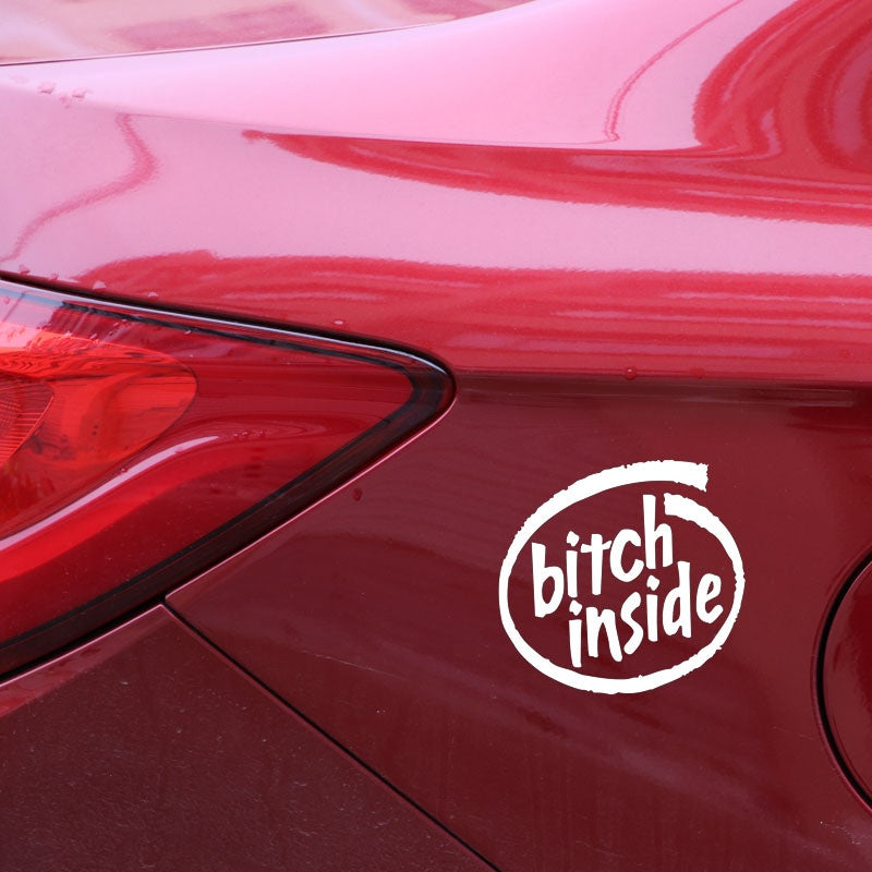 14X13.5CM B**** INSIDE Funny Vinyl Car Sticker Car-styling Motorcycle Decals S8-0223