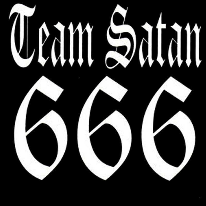 10.3X9.5CM TEAM SATAN 666 ALL WEATHER Car-styling Black/Silver Car Sticker Vinyl Decal S8-0494