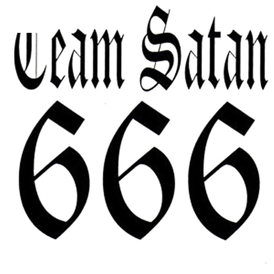 10.3X9.5CM TEAM SATAN 666 ALL WEATHER Car-styling Black/Silver Car Sticker Vinyl Decal S8-0494