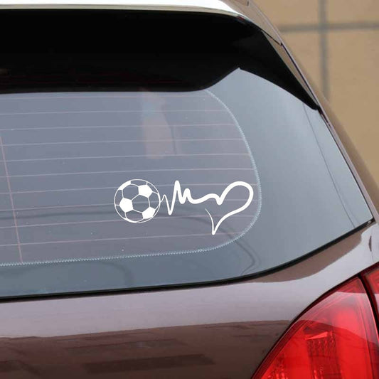 16.4CM*6.6CM Fashion Sports Soccer Ball Heartbeat Vinyl Motorcycle Car Sticker C22-1268