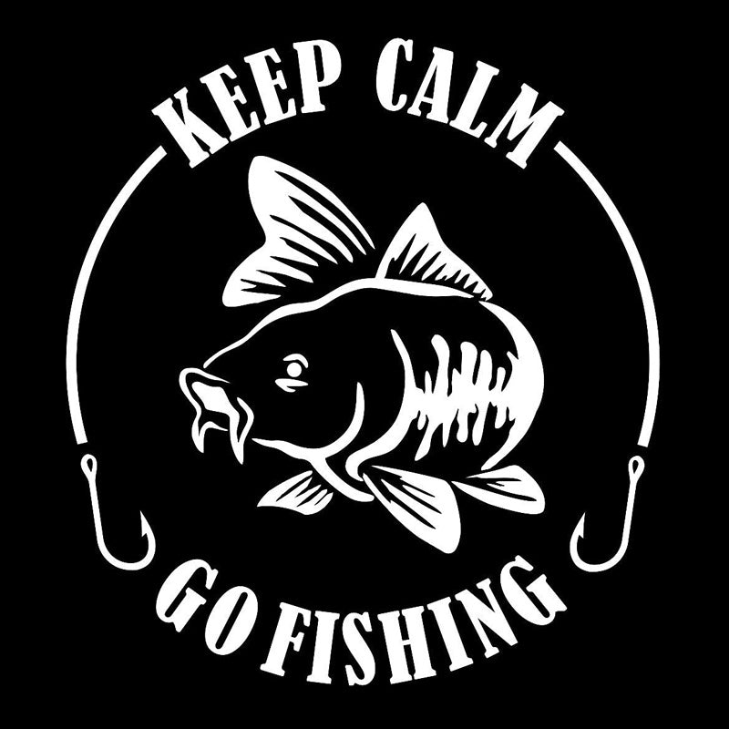 15.2cm*15.4cm Keep Calm Go Fishing Fashion Car Styling Vinyl Car Sticker S4-0859