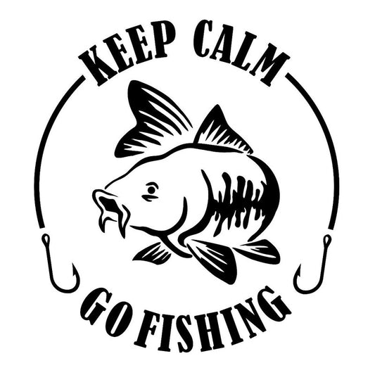 15.2cm*15.4cm Keep Calm Go Fishing Fashion Car Styling Vinyl Car Sticker S4-0859