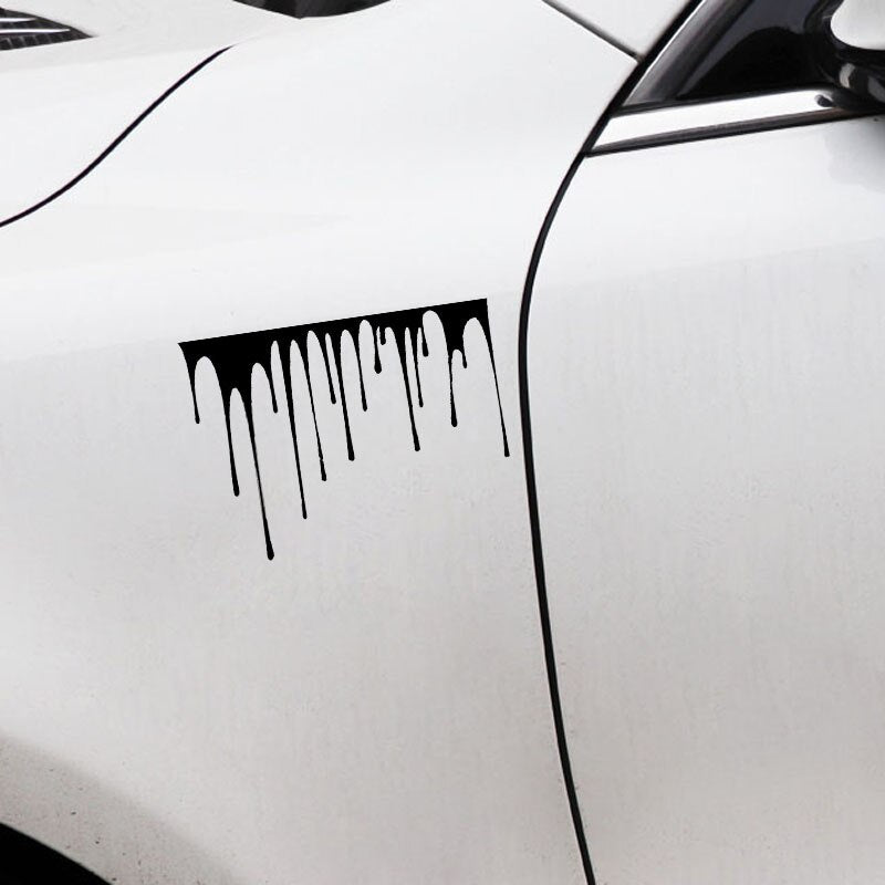 15CMX11CM Blood Drips Car Graphic Decorative Glass Car Stickers Decals Red/Black/Silver C1-5008