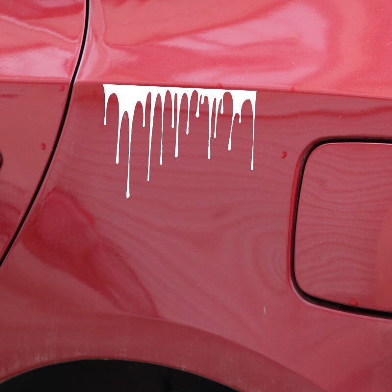 15CMX11CM Blood Drips Car Graphic Decorative Glass Car Stickers Decals Red/Black/Silver C1-5008