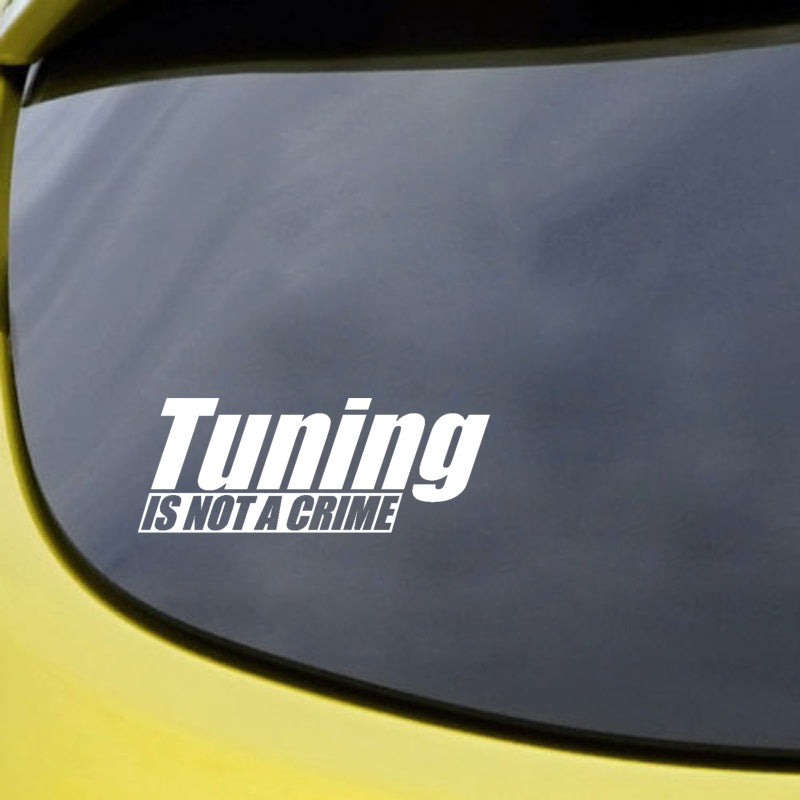 15.8CM*6CM Fun Car Styling Motorcycle Vinyl Car Sticker TUNING IS NOT CRIME Decal Black Silver C11-1420