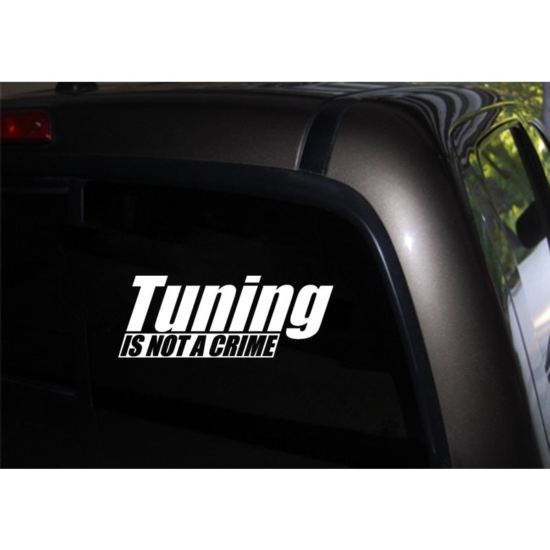 15.8CM*6CM Fun Car Styling Motorcycle Vinyl Car Sticker TUNING IS NOT CRIME Decal Black Silver C11-1420