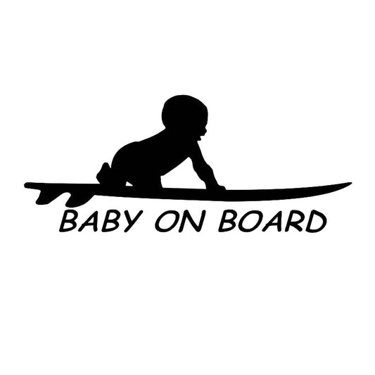 15.3*6.4CM Baby On Board Surf Surfing Surfboard Car Truck Window Funny Vinyl Decal Stickers C1-4012