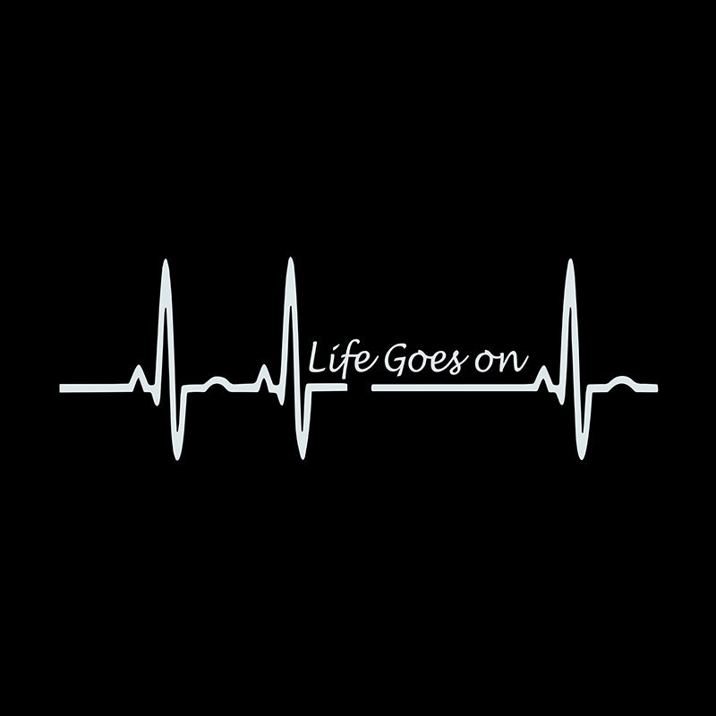 17.5CM*5.8CM Heart Beat Trackpad Life Goes On Nice Decal Black Silver Vinyl Car Sticker C11-1586