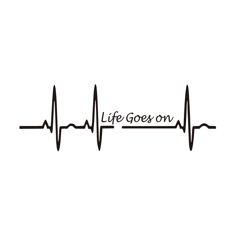 17.5CM*5.8CM Heart Beat Trackpad Life Goes On Nice Decal Black Silver Vinyl Car Sticker C11-1586