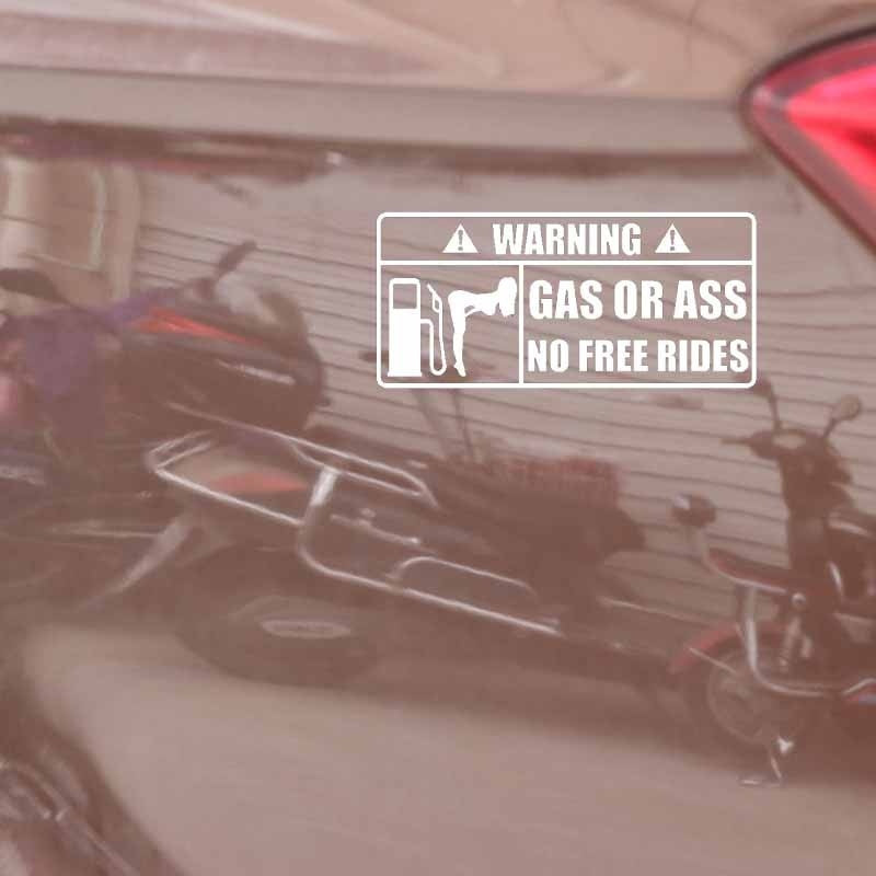 15CM*7CM Creative WARNING Gas Or Ass Vinyl Car Sticker Decal Black Silver Accessories C11-2135