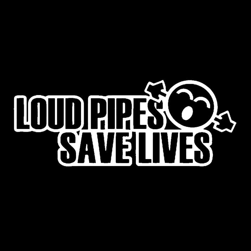 13CM*5CM Funny LOUD PIPES SAVE LIVES JDM Vinyl Car-styling Car Sticker Black Silver C11-2113
