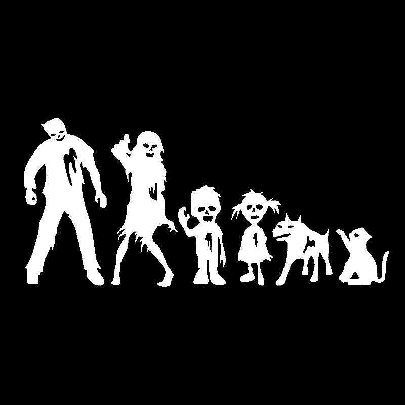 20*8.9CM ZOMBIE Stick Figure Family Funny Decal Car Sticker Accessories Black/Silver Vinyl Car-styling S8-1254