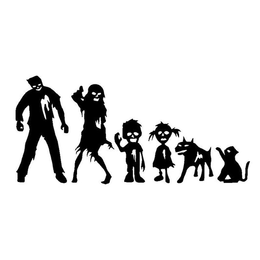20*8.9CM ZOMBIE Stick Figure Family Funny Decal Car Sticker Accessories Black/Silver Vinyl Car-styling S8-1254