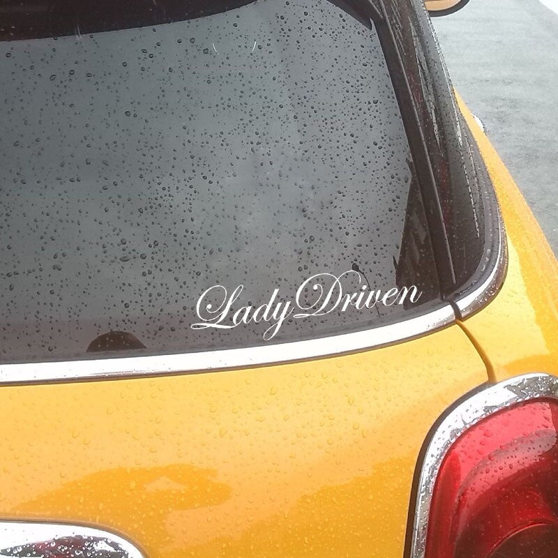 16CM*4.2CM Interesting LADY DRIVEN Vinyl Car Window Sticker Decoration Decals Black/Silver C11-0725