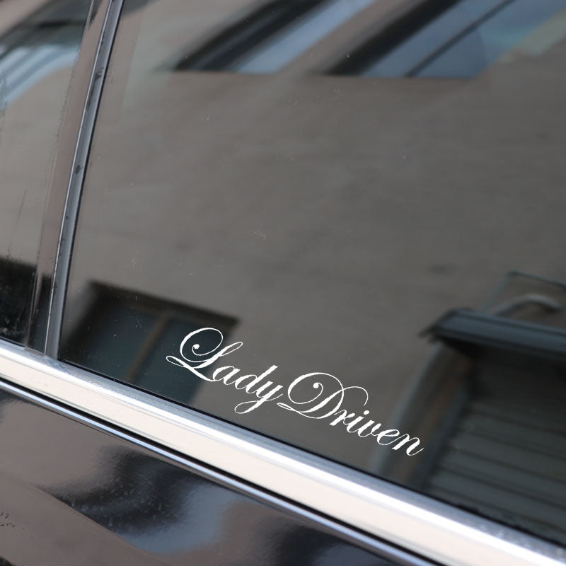 16CM*4.2CM Interesting LADY DRIVEN Vinyl Car Window Sticker Decoration Decals Black/Silver C11-0725