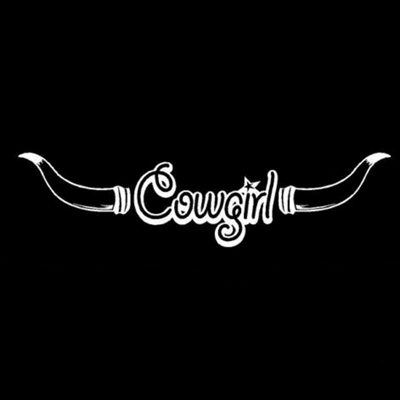 17.5X4.4CM COWGIRL HORNS BULL RIDE COUNTRY FARM HORSE Funny Vinyl Decal Car Sticker Car-styling S8-0852
