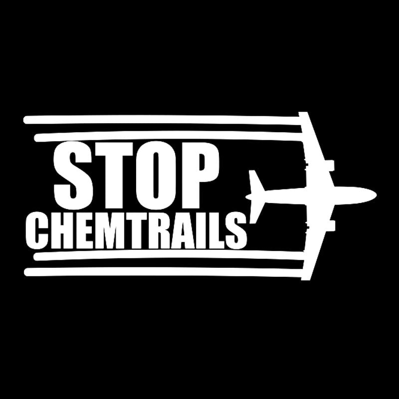 17.2CM*8.2CM Creative Stop Chemtrails Vinyl Car Sticker Decal Black Silver C11-2021
