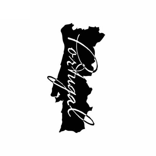 9.4CMX17.7CM personality PORTUGAL MAP Car Sticker Vinyl Applique Motorcycle Accessories Black/Silver C18-0001