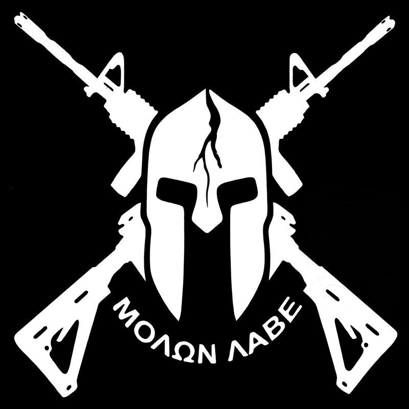 13CMX13CM Sparta Helmet Vinyl Motorcycle Accessories Decals Car Stickers Black/Silver C1-3172