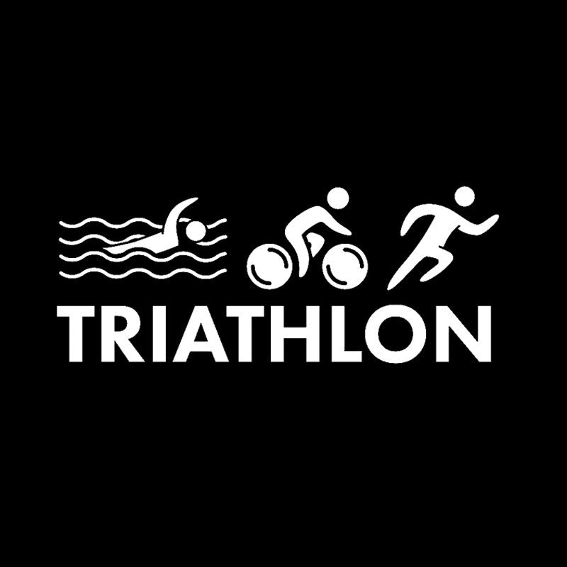 16.9*6.8CM Coolest Triathlon Swim Bike Unique Silhouette Car Sticker High Quality Vinyl Decor C12-0658