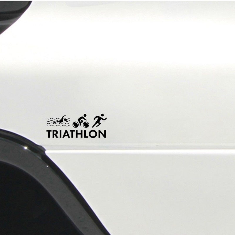 16.9*6.8CM Coolest Triathlon Swim Bike Unique Silhouette Car Sticker High Quality Vinyl Decor C12-0658