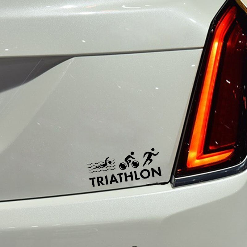 16.9*6.8CM Coolest Triathlon Swim Bike Unique Silhouette Car Sticker High Quality Vinyl Decor C12-0658