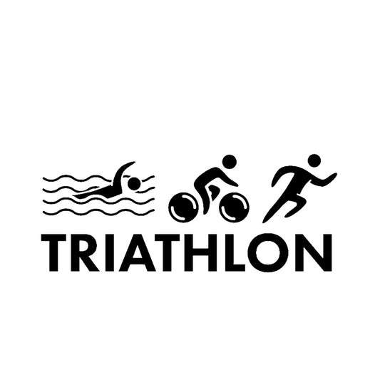 16.9*6.8CM Coolest Triathlon Swim Bike Unique Silhouette Car Sticker High Quality Vinyl Decor C12-0658