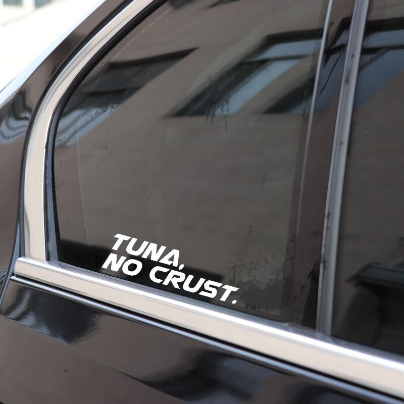 16.5CM*4.5CM Creative TUNA NO CRUST Vinyl Decal High-quality Car Sticker Black/Silver Accessories C11-0487