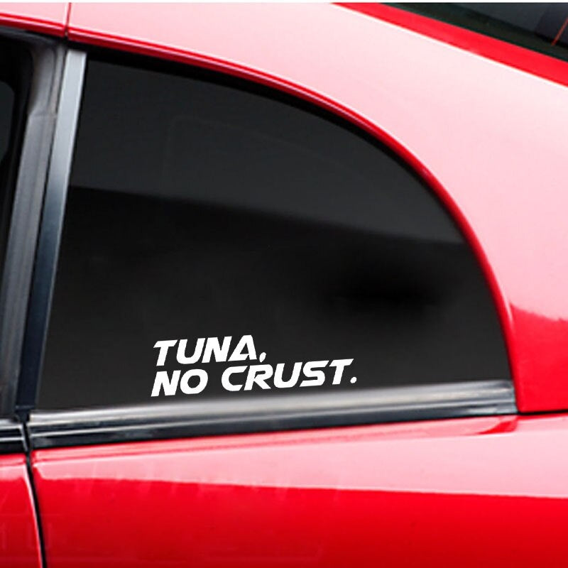 16.5CM*4.5CM Creative TUNA NO CRUST Vinyl Decal High-quality Car Sticker Black/Silver Accessories C11-0487