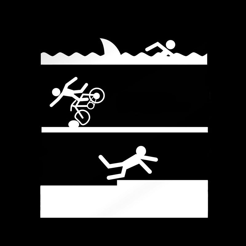 13.4*14.3CM Coolest Triathlon Swim Bike Run Tried Funny Car Sticker Vinyl Silhouette Motorcycle Accessories C12-0662