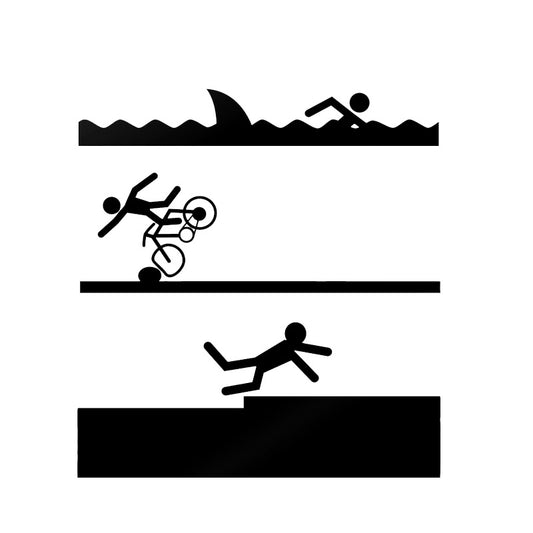 13.4*14.3CM Coolest Triathlon Swim Bike Run Tried Funny Car Sticker Vinyl Silhouette Motorcycle Accessories C12-0662