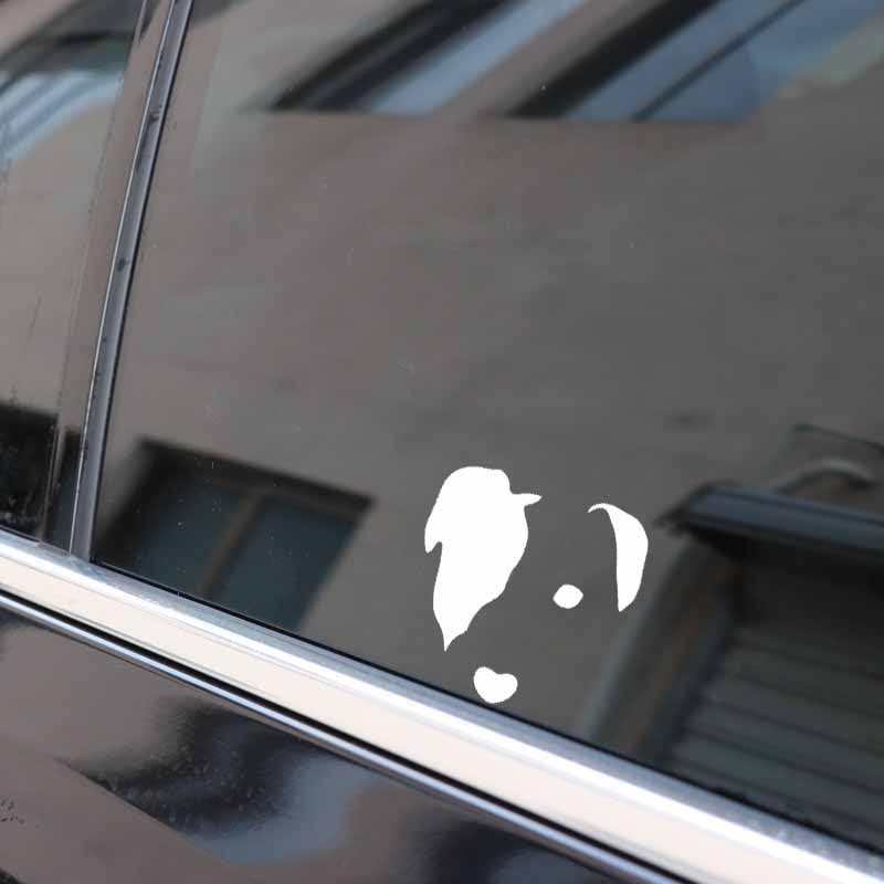 11.2CM*11.4CM Cute Jack Russell Face Dog Vinyl Decal Car Sticker Black/Silver C3-0475