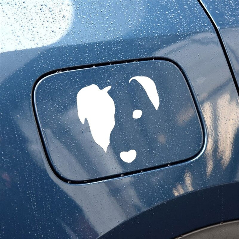 11.2CM*11.4CM Cute Jack Russell Face Dog Vinyl Decal Car Sticker Black/Silver C3-0475