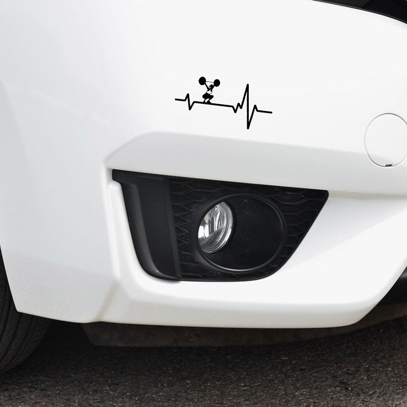 15.7*7.5CM Fashion Heart Beat Line Crossfit Weight Gym Training Car Stickers Vinyl Decor Silhouette C12-0827