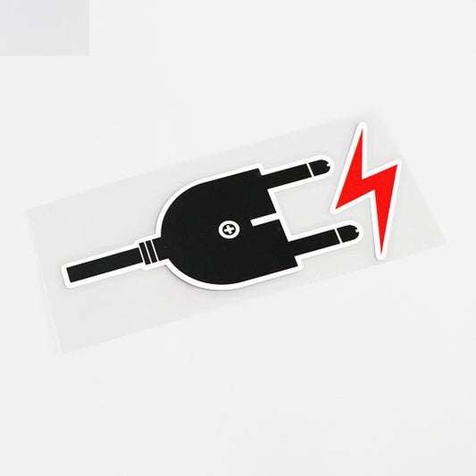 14.7CM*6CM Creative Warning Mark Pay Attention to Electricity Safety Car Sticker Decal  13-0865