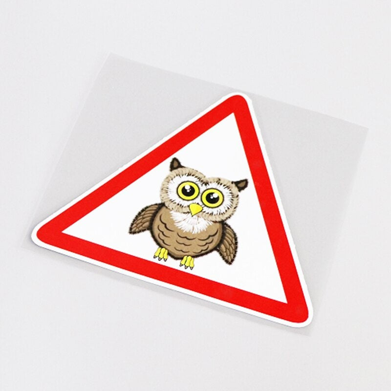 13CM*11.3CM Interesting Owl Warning Mark Car Sticker  Decal Accessories 13-0901