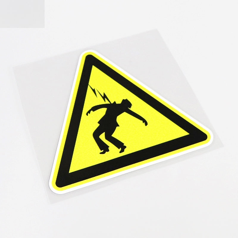 13CM*11.5CM Funny Beware Of Electric Shock Car Sticker  High-quality Decal 13-0890
